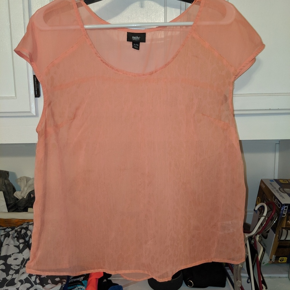 Sheer, peach, light cheetah print pattern